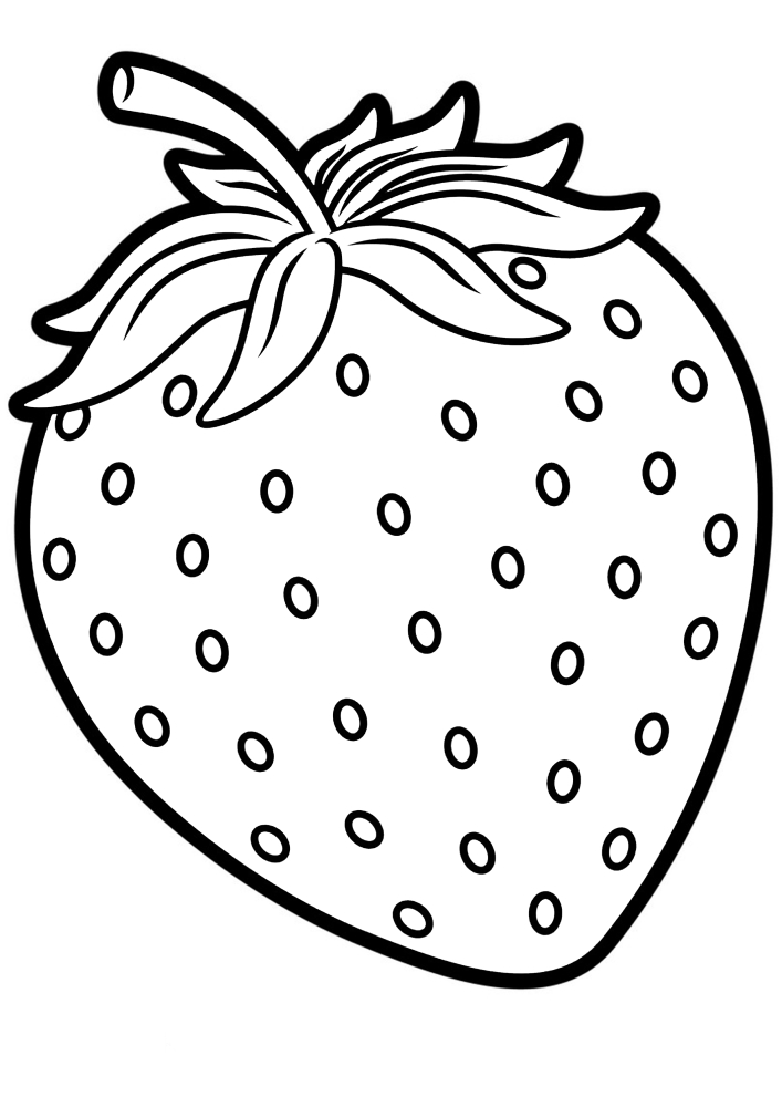 Strawberry Coloring page Print